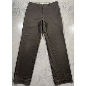 Brooks Brothers 346 Advantage Chino Clark Pants Mens 38x34 Brown Flat Front